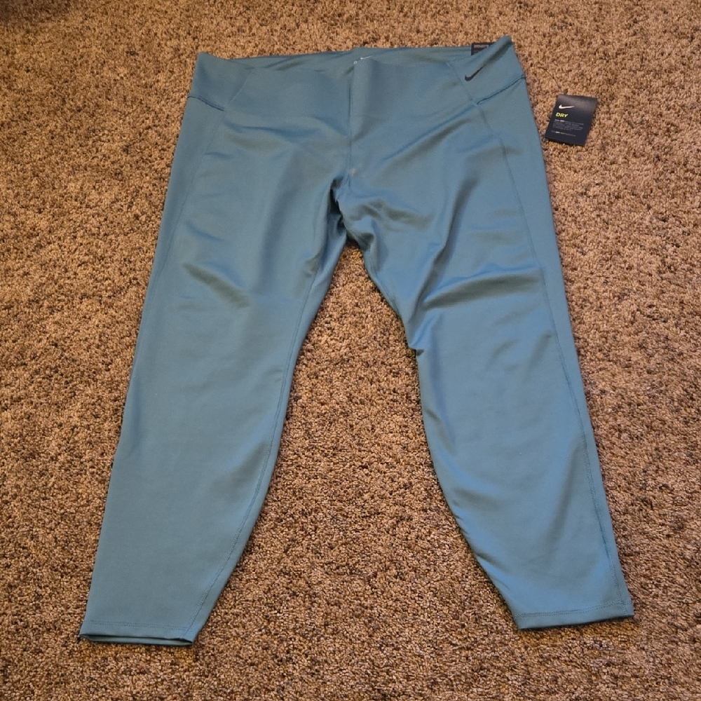 NWT Nike Dusty Teal Sculpt Victory High Rise Performance Leggings, Size 3x